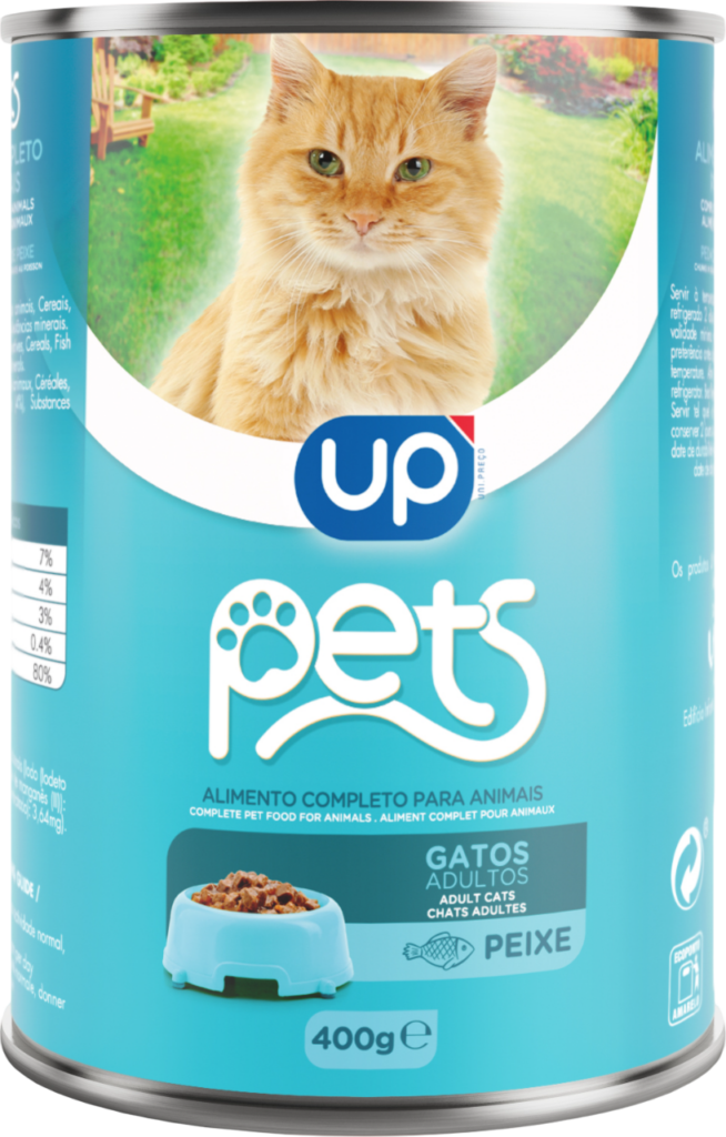 Alim. Húmido Gato UP Pets Pedaços de Peixe 400g