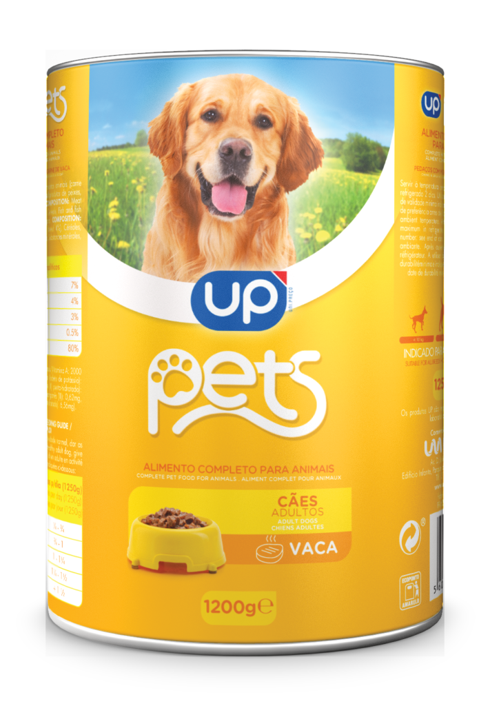 Alim. Húmido Cão UP Pets Pedaços Carne Vaca 1200g