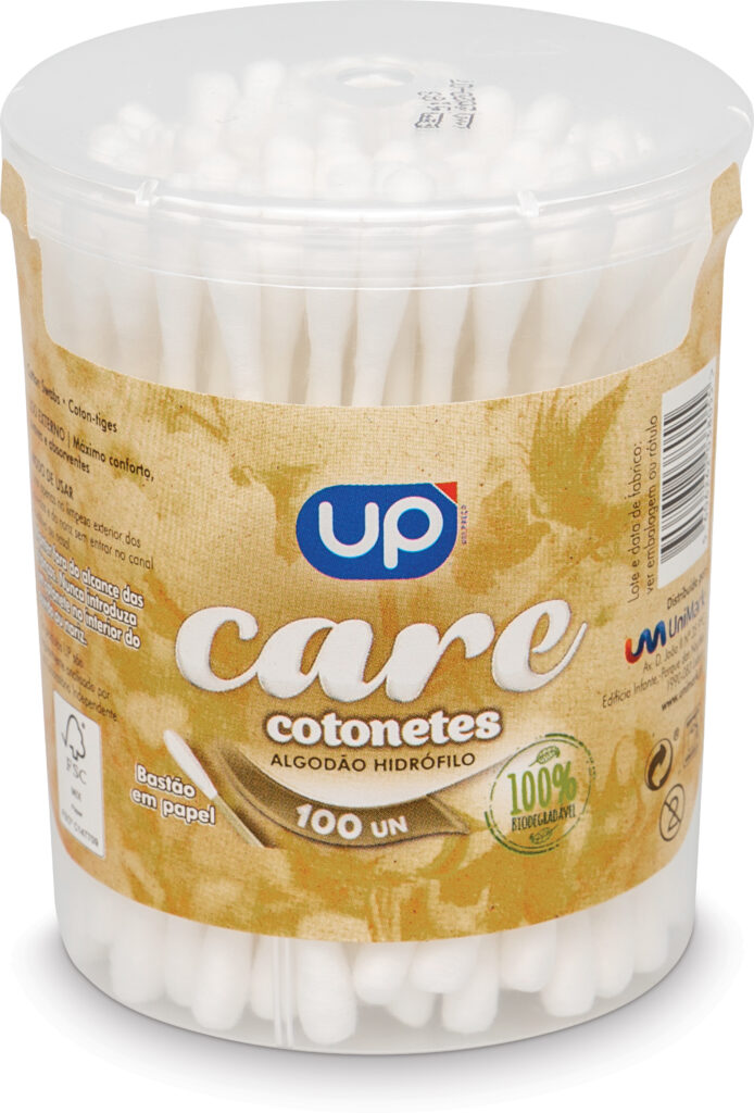 Cotonetes UP Care 100un bastão papel