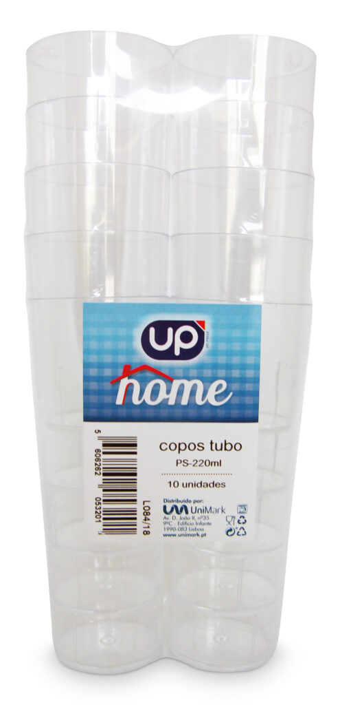 Copo Tubo Transparente 22cl UP Home 10un