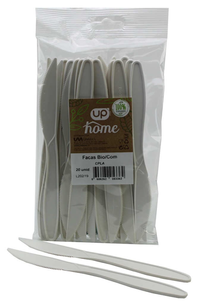 Faca 100% Biodegradável UP Home CPLA branco 20un