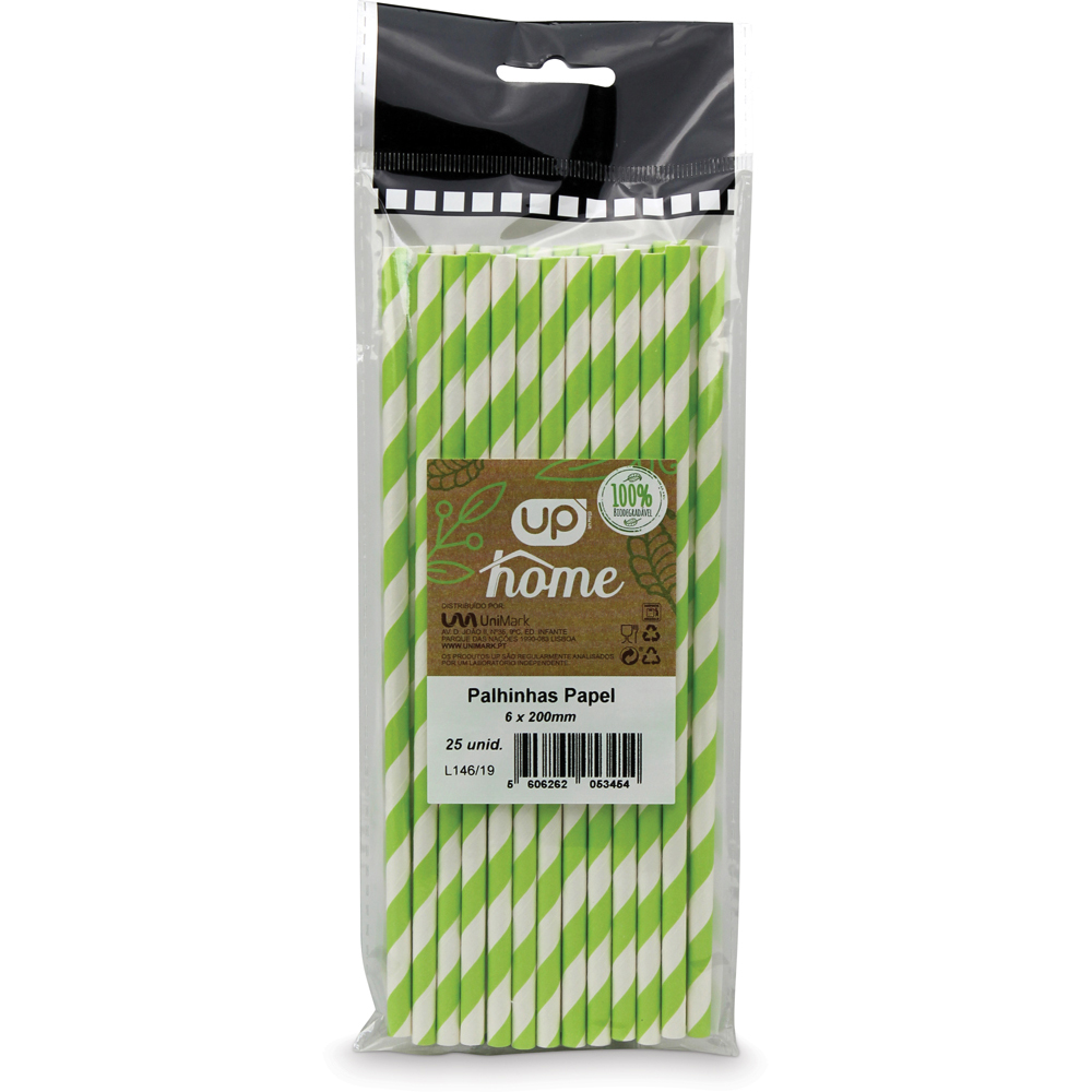 Palhinhas Papel Riscadas UP Home 6x200mm 25un