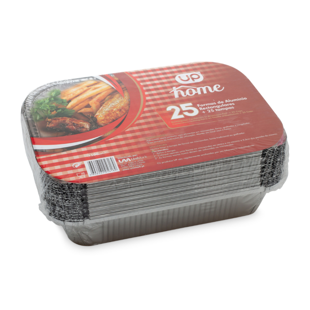 Forma Alumínio Retangular 1500ml UP Home 25un