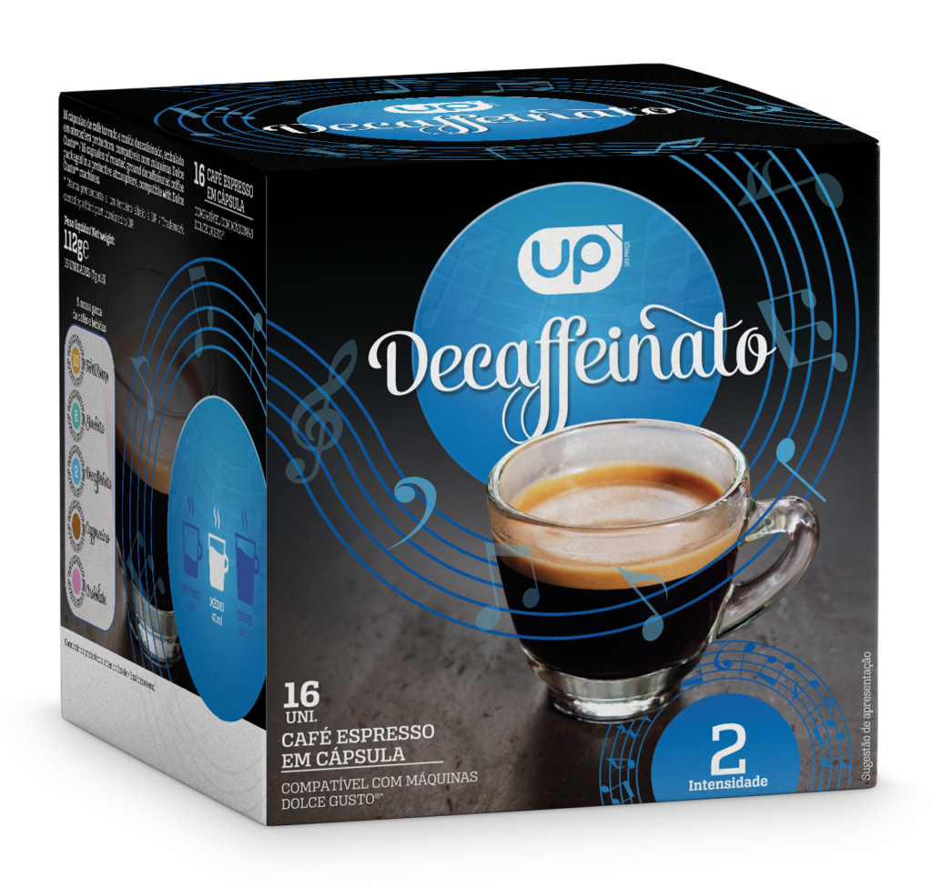 Café UP Cápsula DG 16un – Decaffeinato – Intens. 2