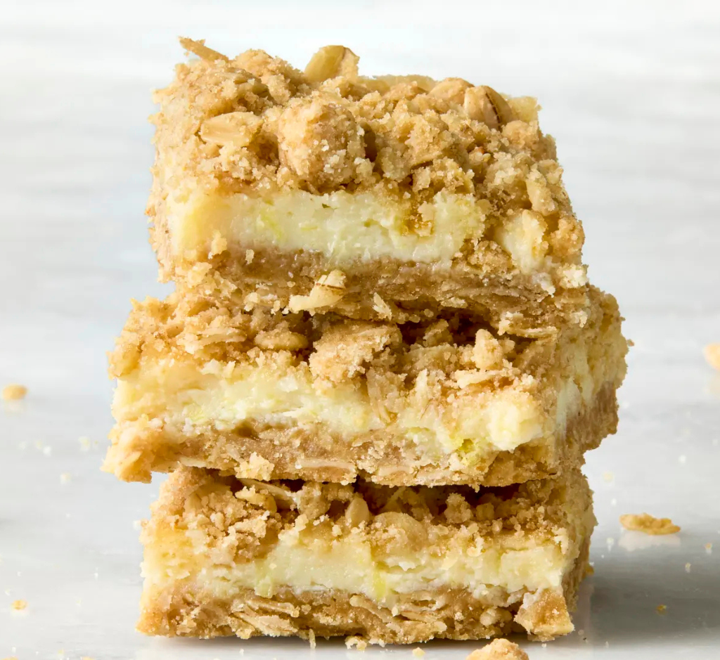 Quadrados de Crumble de Limão com Aveia