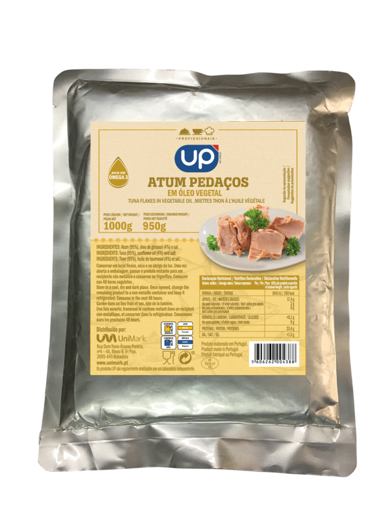 Pedacinhos de Atum em Óleo Vegetal UP 1kg bolsa
