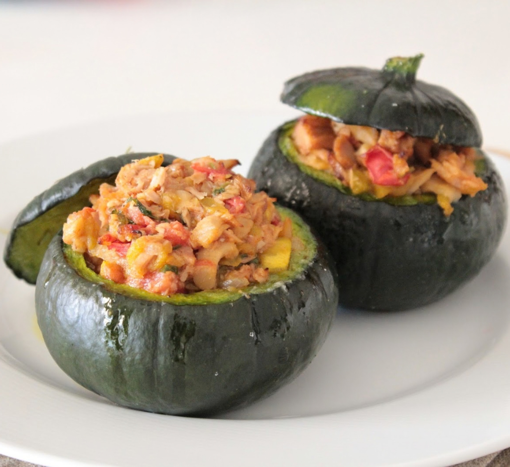Courgete Recheada com Atum e Bacon