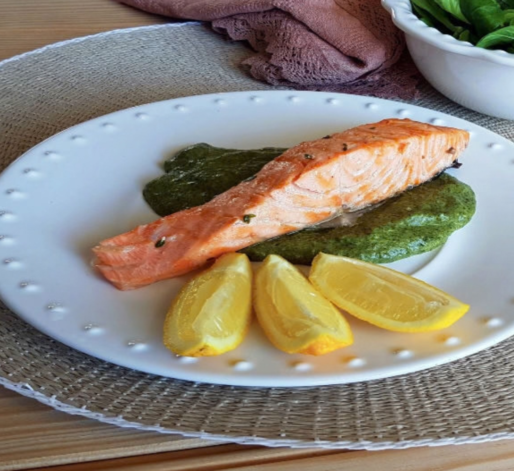 Esparregado com Salmão
